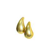 Aretes de Acero Inoxidable Dorados en Forma de Gota | Luna Bella Joyería