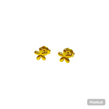 Aretes Dorados Stud en Forma de Flor de Acero Inoxidable | Luna Bella Joyería