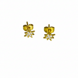 Aretes de Acero Inoxidable Dorados con Estrella y Zirconias | Luna Bella Joyería
