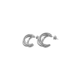 Aretes Dorados Doble Aro Diseño Liso | Luna Bella Joyería