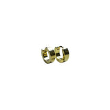 Aretes Dorados Huggie con Doble Línea Pulida | Luna Bella Joyería