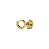 Aretes Dorados Huggie Anchos – Aros Lisos Con Zanja Central | Luna Bella Joyería