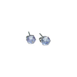 Aretes Stud Plateados con Zirconia Redonda Grande | Luna Bella Joyería