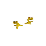 Aretes Dorados con Diseño de Latido | Luna Bella Joyeria