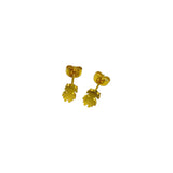 Aretes Dorados con Silueta de Niña | Luna Bella Joyería