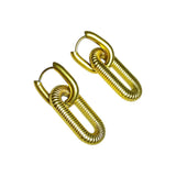 Aretes Dorados Con Diseño De Cadena Gruesa Moderna | Luna Bella Joyería