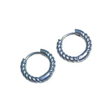 Aretes Plateados Trenzados Tipo Aro | Luna Bella Joyería