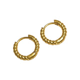 Aretes Plateados Trenzados Tipo Aro | Luna Bella Joyería