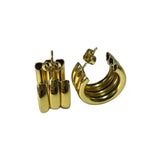 Aretes Dorados Gruesos Tipo Arracada de Acero Inoxidable | Luna Bella Joyería