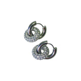 Arracadas Plateadas con Zirconias Brillantes | Luna Bella Joyería