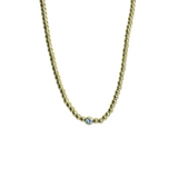 Collar de Bolitas con Detalle de Zirconia en Acero Inoxidable – Dorado o Plateado | Luna Bella Joyería