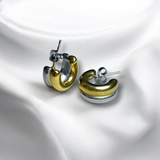 Aretes Bicolor Chunky de Acero Inoxidable | Luna Bella Joyería