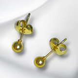 Aretes Stud de Bolita en Acero Inoxidable – Dorado y Plateado | Luna Bella Joyería