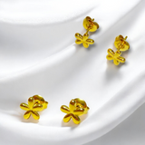Aretes Dorados Stud en Forma de Flor de Acero Inoxidable | Luna Bella Joyería