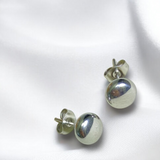 Aretes Esfera Con Acabado Espejo Plata y Dorado | Luna Bella Joyería