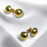 Aretes Dorados Semiesfera – Acero Inoxidable | Luna Bella Joyería