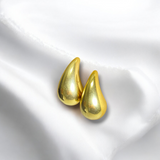 Aretes de Acero Inoxidable Dorados en Forma de Gota | Luna Bella Joyería