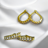 Aretes Dorados En Forma De Gota Con Zirconias | Luna Bella Joyería