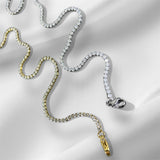 Collar Tennis Medio Delgado con Zirconias – Dorado o Plateado | Luna Bella Joyería