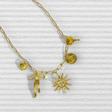 Collar con Dijes Colgantes de Acero Inoxidable | Luna Bella Joyería