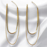 Collar Doble Dorado de Acero Inoxidable con Cadenas Combinadas | Luna Bella Joyería