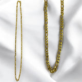 Collar Cadena Figaro Dorado de Acero Inoxidable | Luna Bella Joyería