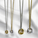 Collar de Aros entrelazados con Zirconias – Disponible en Dorado y Plateado | Luna Bella Joyería