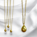 Collar de Gota Dorada con Zirconia | Luna Bella Joyería