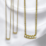 Collar Dorado con Zirconias en Curva | Luna Bella Joyería