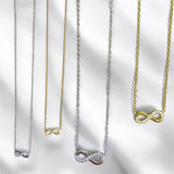 Collar Infinito con Zirconias | Disponible en Dorado o Plateado | Luna Bella Joyería