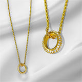 Collar Aro Dorado con Zirconias | Luna Bella Joyería