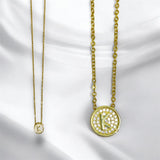 Collar Letra con Zirconias Dorado | Luna Bella Joyería