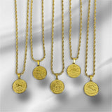 Collar Dorado Moneda Zodiacal | Signos del Zodiaco | Luna Bella Joyería