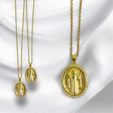 Collar Medalla Religiosa Dorada | Luna Bella Joyería