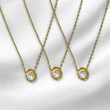 Collar Dorado con Perla Central | Luna Bella Joyería