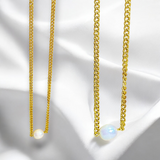 Collar Dorado con Perla Esfera | Luna Bella Joyería