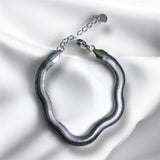 Pulsera Plateada Tipo Serpiente de Acero Inoxidable | Luna Bella Joyería
