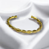 Pulsera Trenzada Dorada de Acero Inoxidable | Luna Bella Joyería