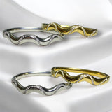 Brazalete Ondulado con Zirconias Dorado y Plateado | Luna Bella Joyería