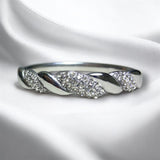 Pulsera Trenzada Plateada con Zirconias de Acero Inoxidable | Luna Bella Joyería