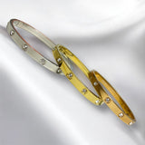 Pulsera Tricolor con Zirconias en Acero Inoxidable | Luna Bella Joyería