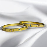 Pulsera Dorada Ojitos Multicolor con Circonias | Luna Bella Joyería