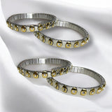 Pulsera Elástica Bicolor con Cristales | Luna Bella Joyería