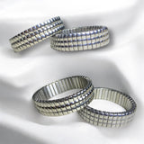 Pulsera Elástica Plateada de Acero Inoxidable | Luna Bella Joyería