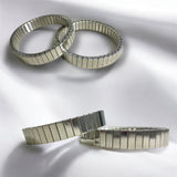 Pulsera Elástica Plateada Minimalista de Acero Inoxidable | Luna Bella Joyería