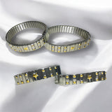 Pulsera Elástica Estrellas Bicolor de Acero Inoxidable | Luna Bella Joyería