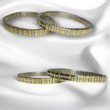 Pulsera Elástica Bicolor con Zirconias Acero Inoxidable – Luna Bella Joyería