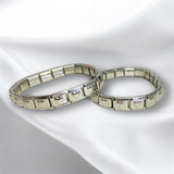 Pulsera Elástica de Acero Inoxidable con Corazones | Luna Bella Joyería