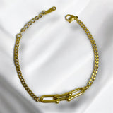 Pulsera Dorada de Eslabones con Broche Ajustable de Acero Inoxidable | Luna Bella Joyería