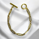 Pulsera Dorada de Eslabones con Cierre T | Acero Inoxidable | Luna Bella Joyería